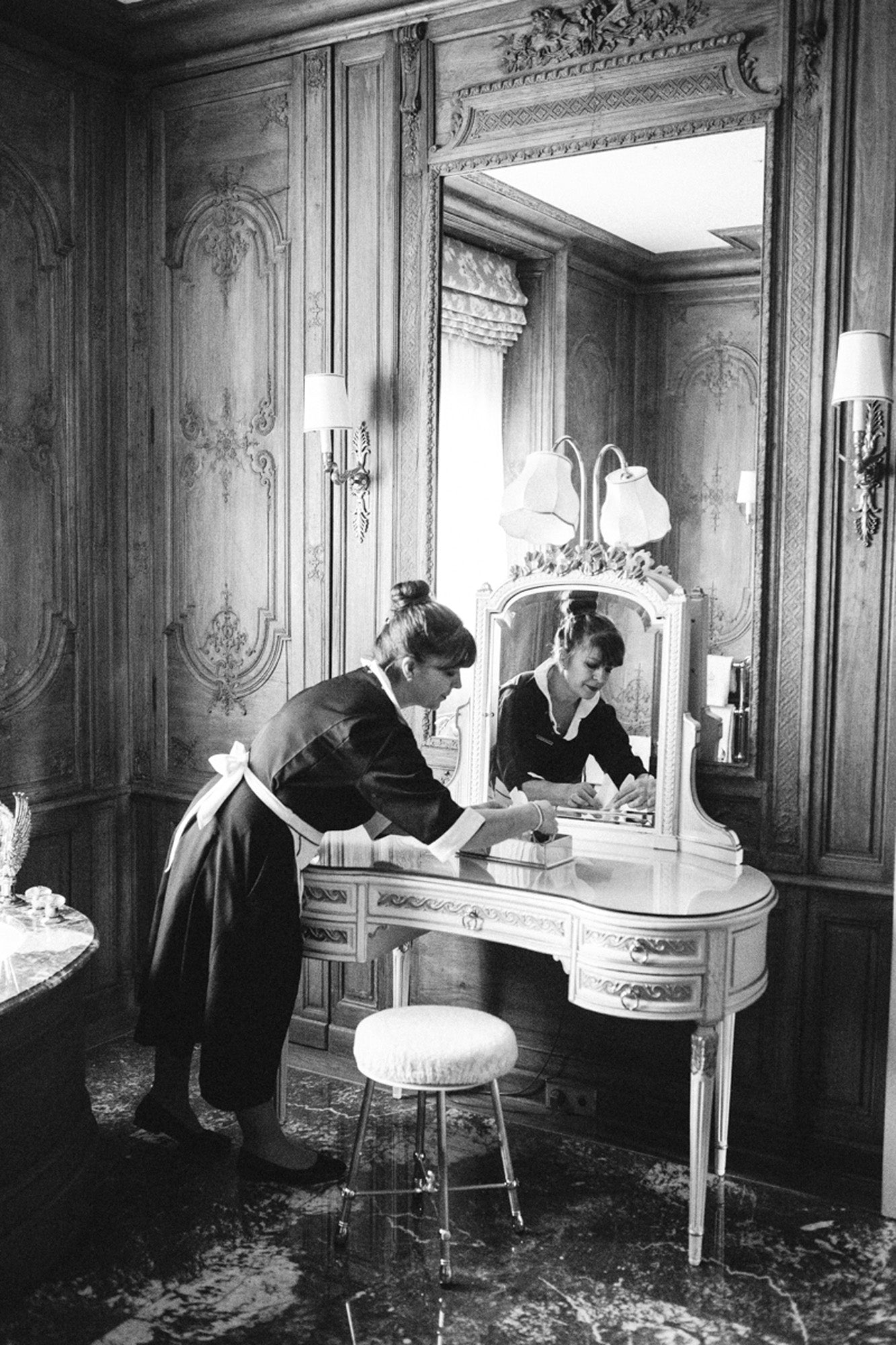 Hotel suite with classic European decor — property photography by Carla Coulson