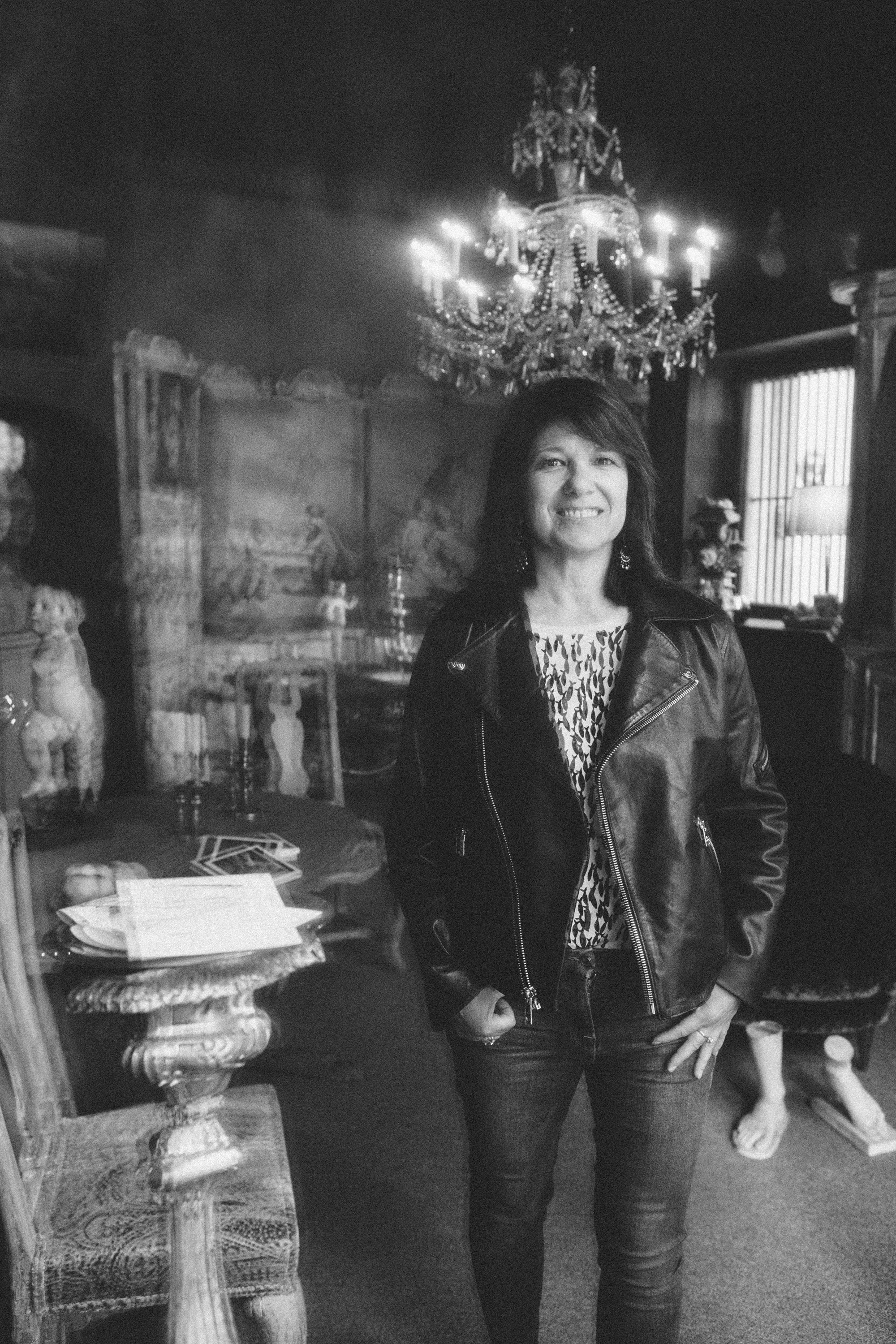 Black and white film noir portrait of a woman in Paris, closing image from Carla Coulson portrait session
