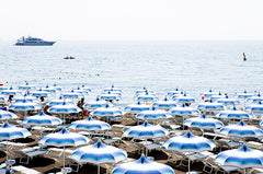 Atrani Umbrella Choreography - Carla Coulson Limited Edition Fine Art Print, travel photography, Italy, beaches, beach photography