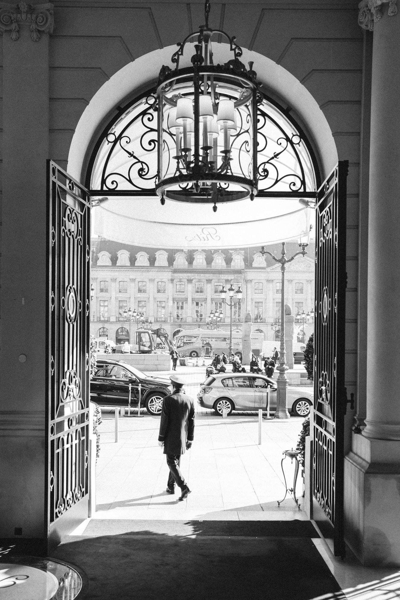 Ritz Paris grand corridor — editorial luxury hotel photography by Carla Coulson