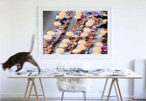 Arienzo Between The Umbrellas - Carla Coulson Limited Edition Fine Art Print, travel photography, Italy, beaches, beach photography, interior design