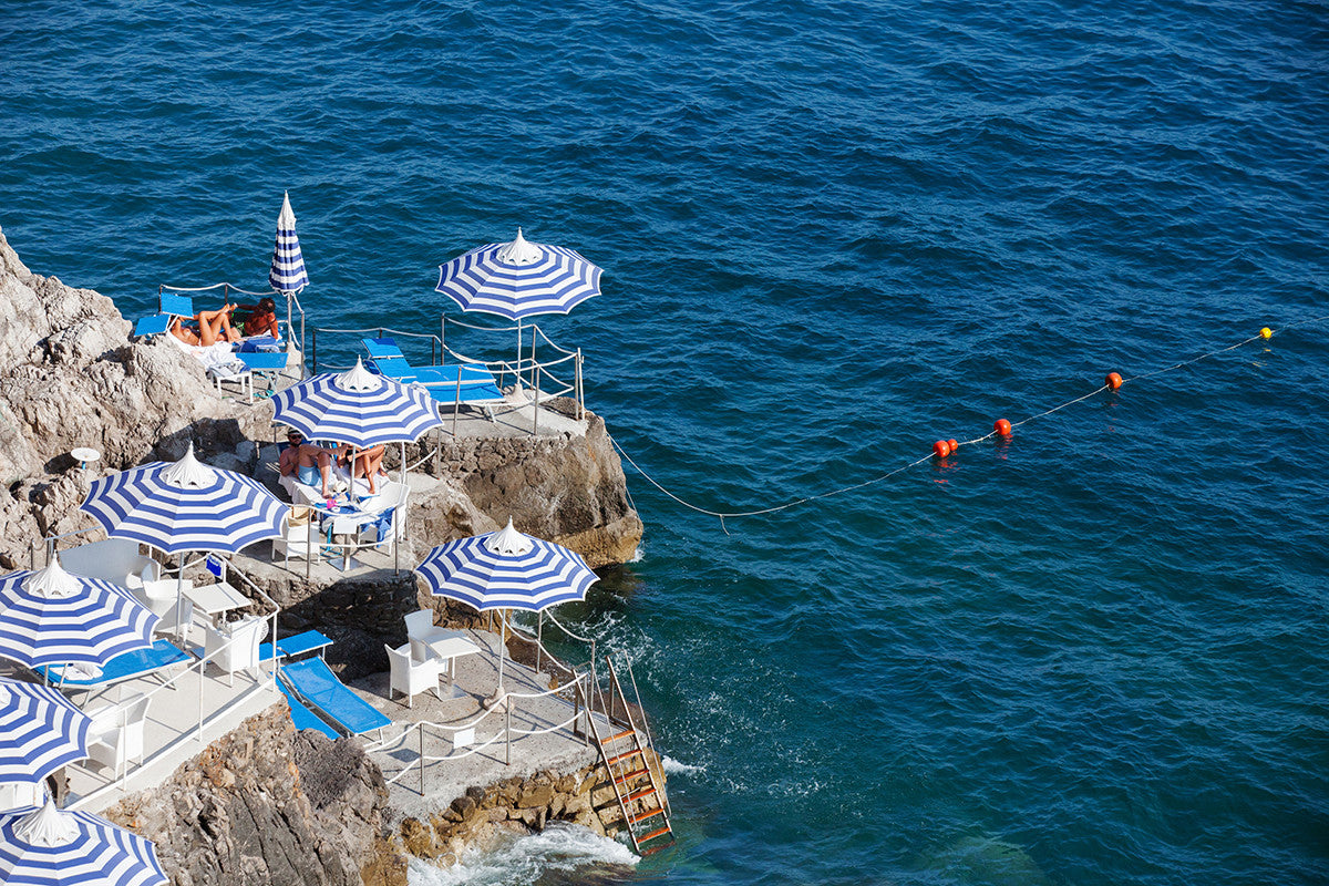 La Scogliera Beach Positano Afternoon - Carla Coulson Limited Edition Fine Art Print, travel photography, Italy, beaches, beach photography