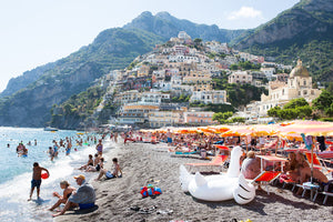Positano Beach Swan Song - Carla Coulson Limited Edition Fine Art Print, travel photography, Italy, beaches, beach photography