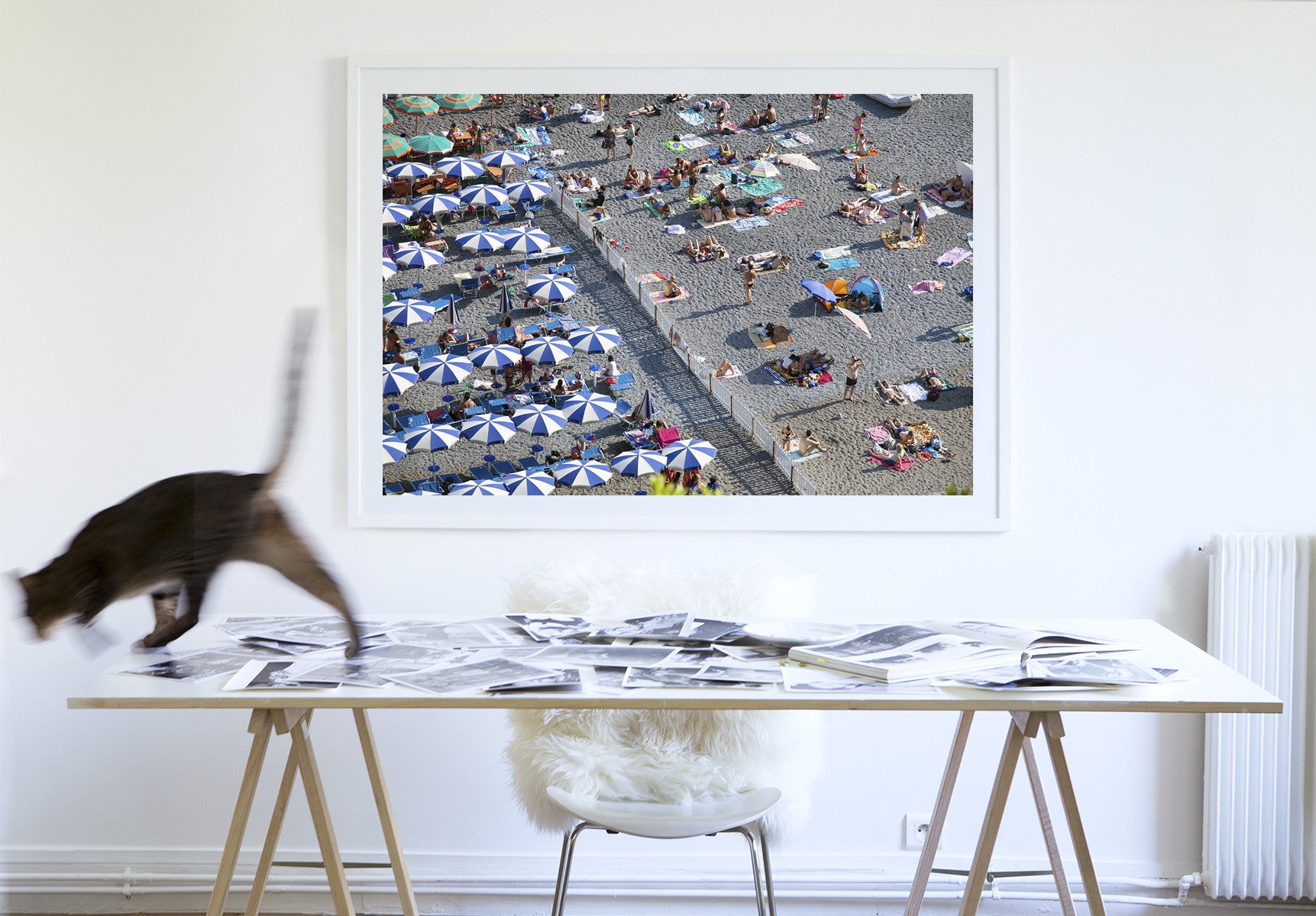 Positano Beach Both Sides Of The Fence - Carla Coulson Limited Edition Fine Art Print, travel photography, Italy, beaches, beach photography, interior design