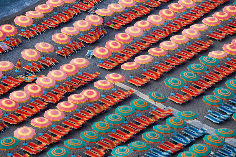 Beach Beds Positano - Carla Coulson Limited Edition Fine Art Print, travel photography, Italy, beaches, beach photography