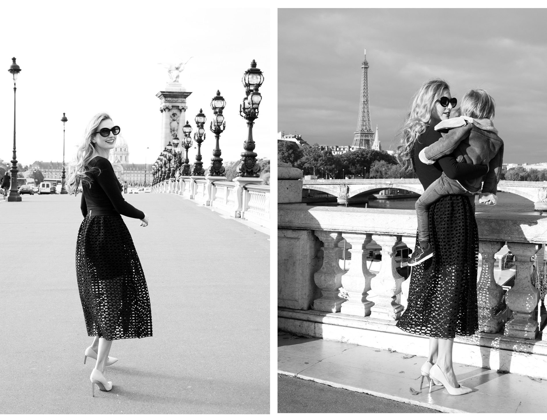 not so mumsy, carla coulson, paris, pont alexandre III, eiffel tower, black and white photography, blog post, 