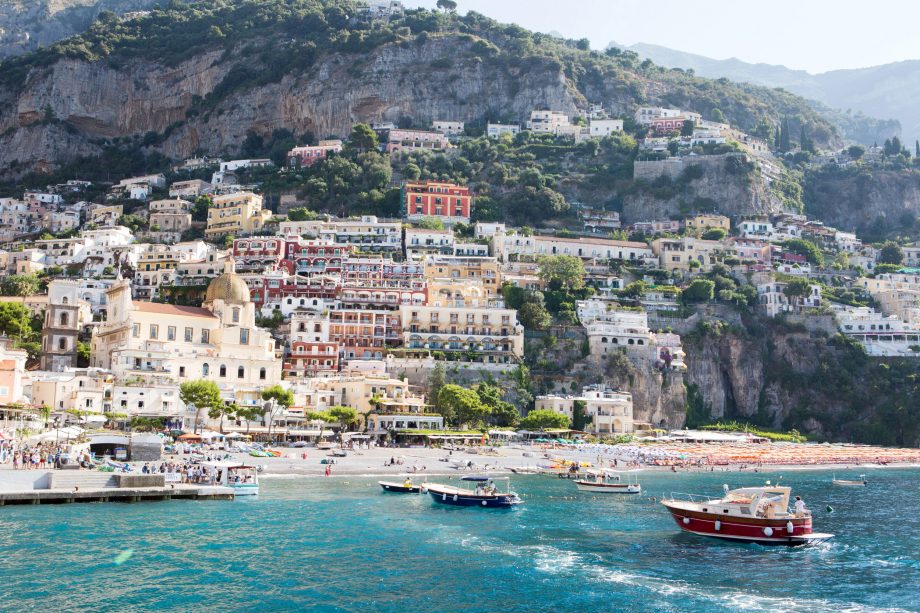 Positano from the water – one of the Amalfi coast’s prettiest cliffside villages