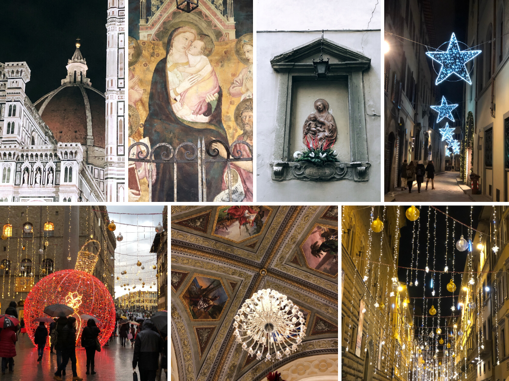 Life Purpose Florence images of madonna and Christmas lights 
