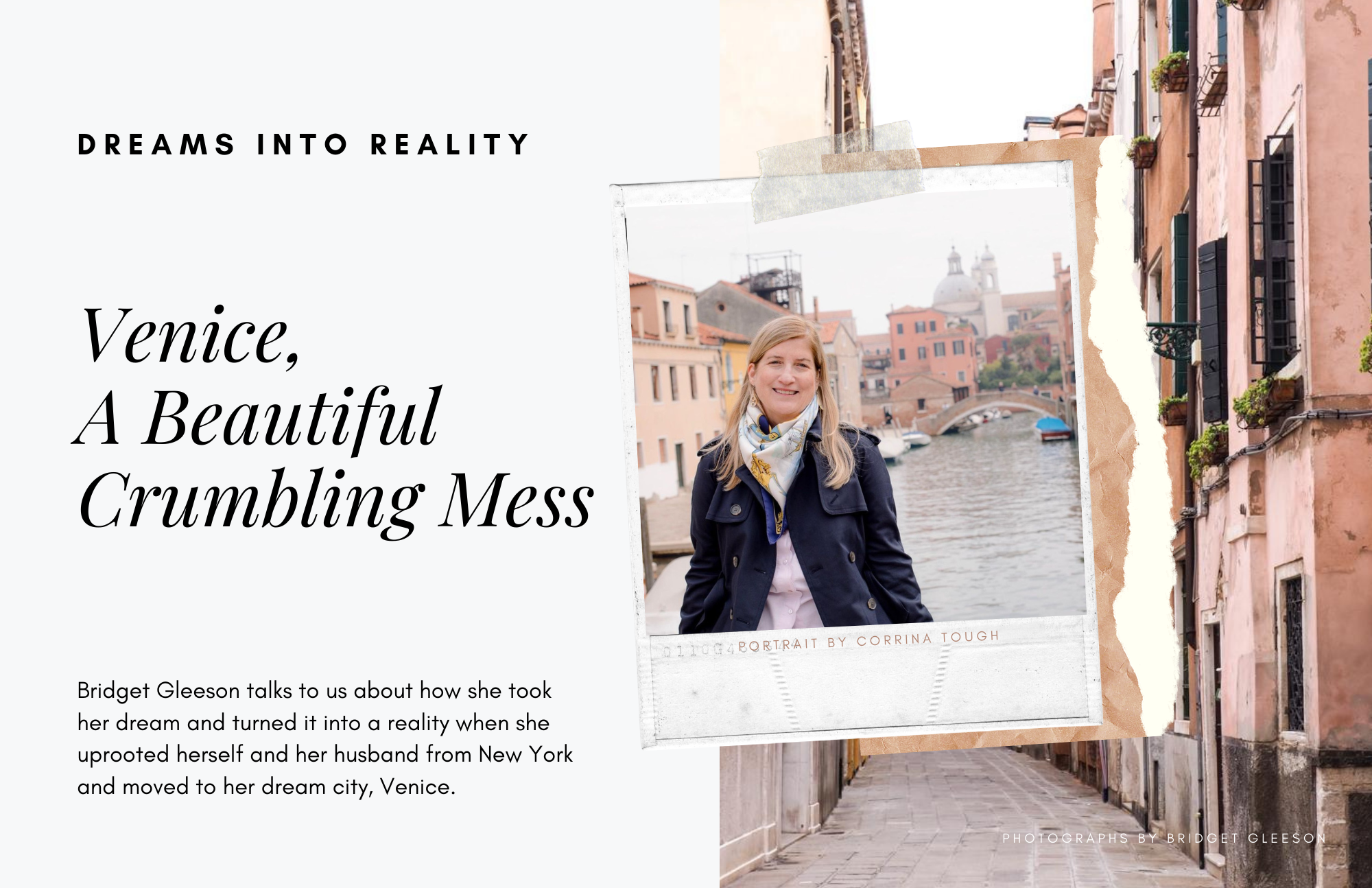 Bridget Gleeson, living in Venice
